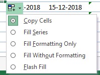 Flash Fill Options