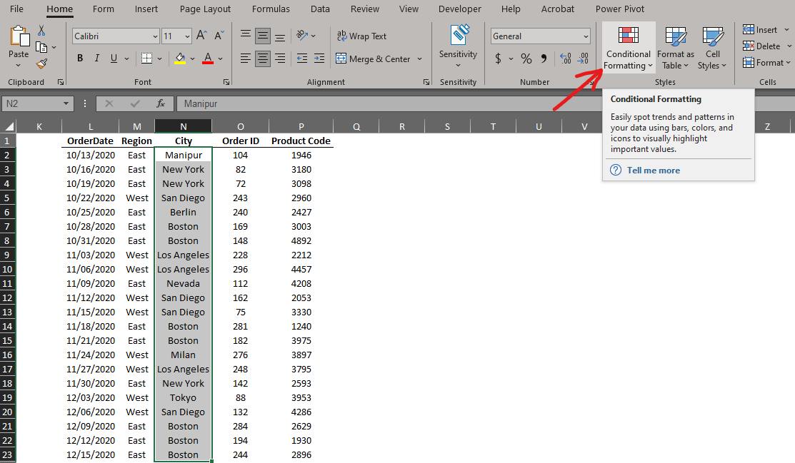 Locating Conditional Formatting