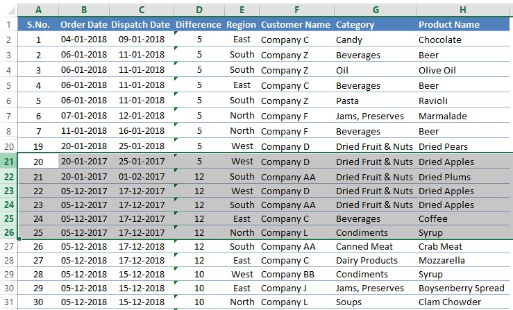 Selecting Rows 1