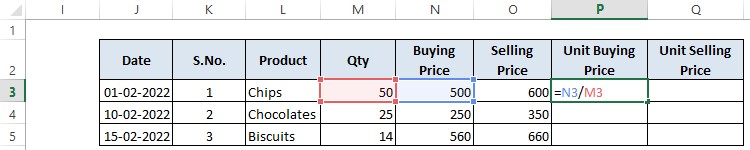 Calculating unit price of chips