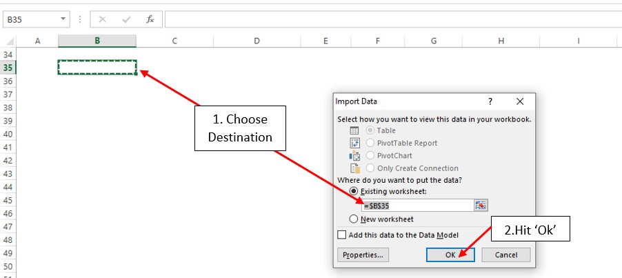 Import Data Prompt