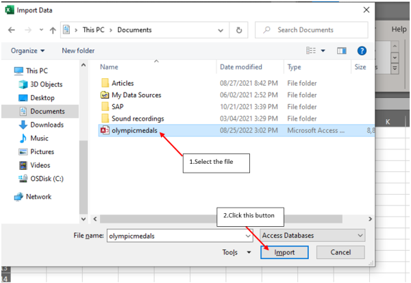 ms access link to excel file