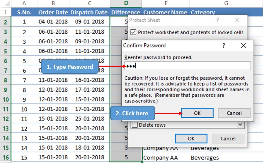 Confirming Password