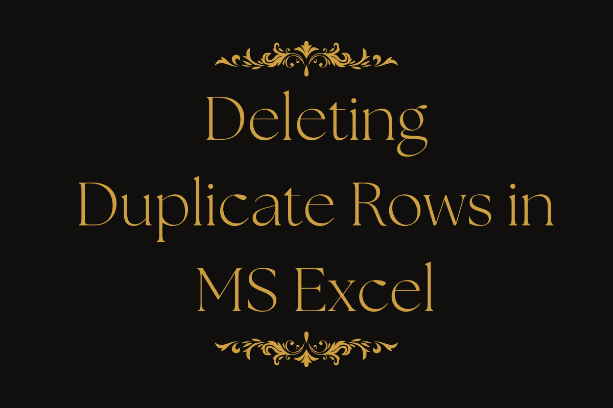 Deleting Duplicate Rows in MS