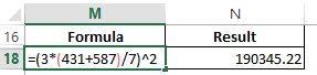 Formula with Parentheses