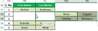 Moving Selected Cells