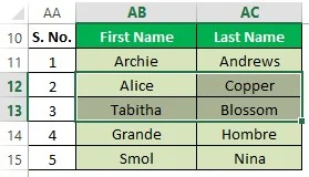 Selected Cells Moved