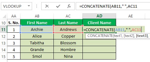 Selecting Names to be Merged