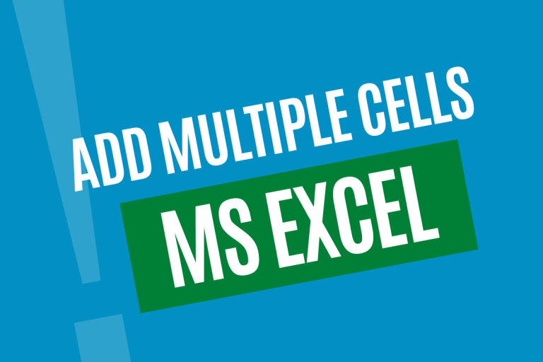 How Add Multiple Cells In Excel