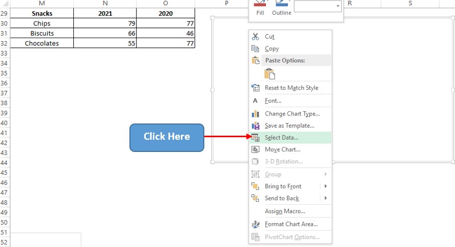 Choosing Select Data Option 2