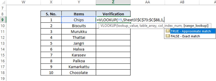 Column Index Number