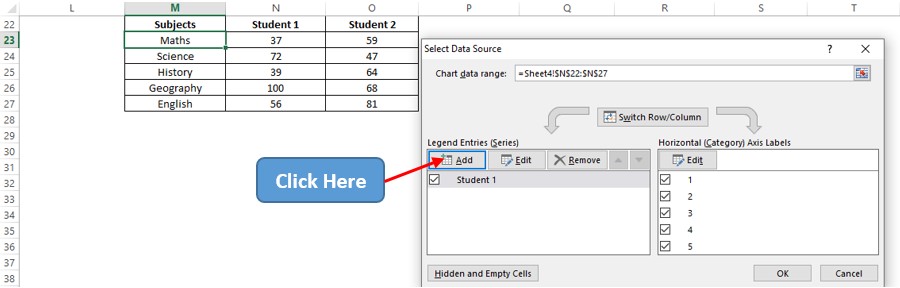 Selecting Add Option for Adding Marklist of Student 2