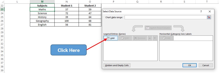 Selecting Add Series Option