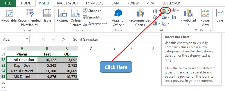 Selecting Bar Chart