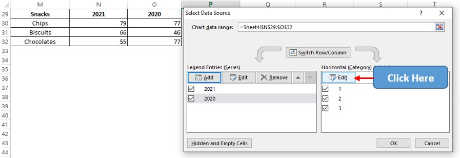 Selecting Horizontal Axis Labels 2