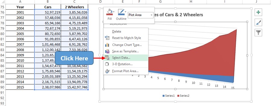 Choosing Select Data Option