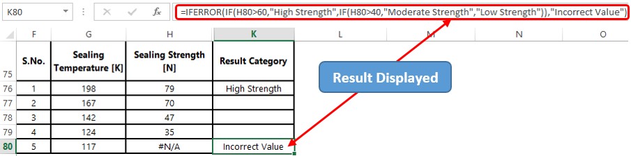 Error Value Detected by Formula