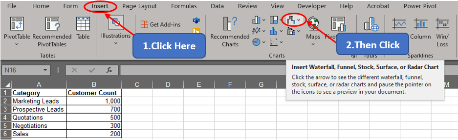 Locating the Insert Tab 1