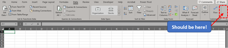 Location of Data Analysis Toolpak