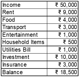 Monthly Income Expenses of an Individual