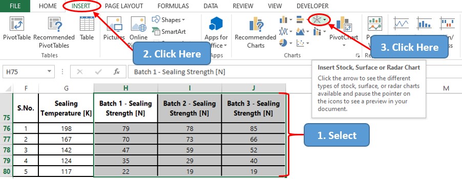 Selecting Data Locating the Web Icon